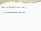 Lecture rapide, leçons gratuites sur lecture